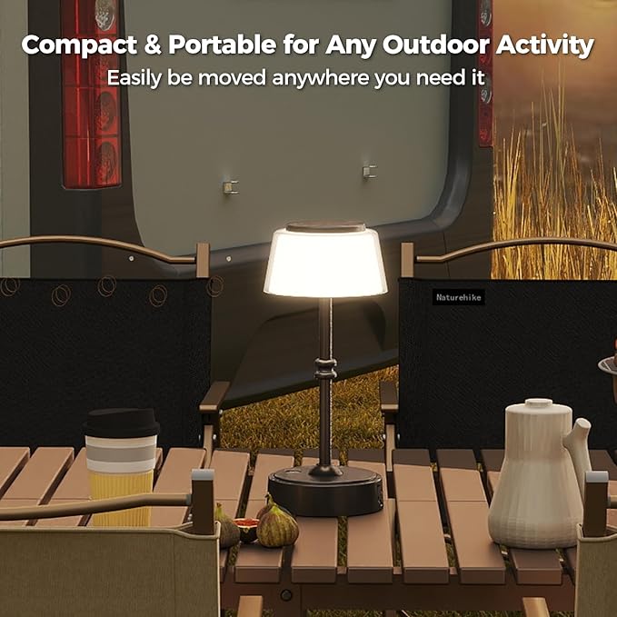 LED Cordless Lamp, 5 Colors Stepless Dimming Table Lamp, Built-in 4400mAh Rechargeable Battery with USB Charging Port, Portable Touch Bedside Light for Patio, Restaurant, Dining(1, Black)
