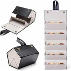 Portable Foldable Glasses Box 3/5 Multi-Slot Eyeglass Storage Display Organizer PU Leather Travel Sunglasses Case(Khaki,Medium)