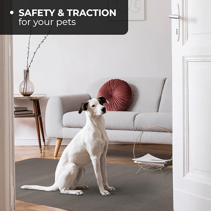 House, Home and More Skid-Resistant Carpet Indoor Area Rug Floor Mat - Gray - 6 Ft X 9 Ft - Non Slip Rubber Backing, Stain Resistant, Dog Friendly, Living Room Bedroom Kitchen Entryway