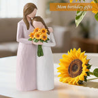 Sunflower Mother Daughter Figurine, Hand-Painted Resin Figure, Gift for Mom from Daughter with Gift Box, Perfect for Mother’s Day, Birthday, Christmas, Purple