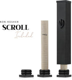 SURI Mezuzah Case for Door with Printed Scroll– 5.5 Inch Black Aluminum Jewish Mezuza Cover, Self-Stick Adhesive, Fits a 5 Inch Scroll, Gift Box Included