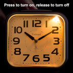 5.5" Large Analog Alarm Clock Silent Non Ticking, Gentle Wake, Beep Sounds, Increasing Volume, Battery Operated Snooze and Manual Light, Easy Set, Blue