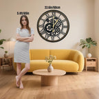 24 Inch Wall Clock, Gear Clock, Silent Non Ticking, Battery Operated Large Wall Clocks for Living Room Decor, Kitchen, Office (Vintage Industrial Steampunk)