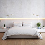 O’Bright Moon - Dimmable LED Floor Lamp, Adjustable Color Temperature for Bedside Reading, Work Light, Art/Crafting Light, Sewing, 360° Flexible Gooseneck, Rotatable Lighting, Antique Brass