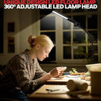 Honeywell LED Floor Lamp, F4 Sunturalux™ Gooseneck Reading Floor Lamp, Super Bright Stepless Dimmable Task Light with Flexible Arm, Eye-Caring Tall Standing Lamp for Living,Bedroom Office