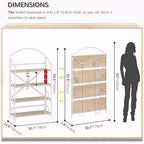 4NM No Assembly Extra Wide Folding Bookshelf for Living Room, 4 Tiers Collapsible Book Shelves Open Industrial Foldable Bookcase Storage Shelf for Home Office - Cloud Oak