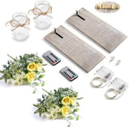 Wall Decor Mason Jar Sconces - Rustic Farmhouse Home Decor with Remote Control Wall Lights and Yellow Rose for Bedroom Wall Decor Living Room Kitchen Decorations Set of Two