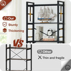 HOMBAZAAR 6 Tier Bookshelf,70 inch Tall Industrial Bookcase with Metal Frame and Open Shelves,Rustic Heavy Duty 6 Shelf Bookcase, Office Book Shelves for Living Room and Bedroom,Black