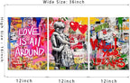 Novatique Banksy Canvas Wall Art Street Wall Art Colorful Graffiti Picture Canvas Print Abstract Modern Graffiti Poster Art for Bedroom Living Room Ready to Hang, 12”x 16”x 3Pcs