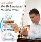 NewEleven Gifts For Brother - Brother Birthday Gifts, Christian Gift For Little, Adult Bro, Sibling - Meaningful Gift For Brothers From Sister, Family - Bible Verse Jar