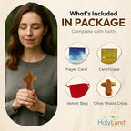 Holy Land Market Comfort/Holding Cross Also Known as Palm or Hand Cross With Velvet Bag And Two Certificates (4 Inches) (50)