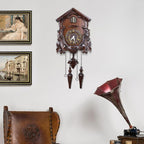 Kendal Cuckoo Clock Large Vintage Wall Clock Handcrafted Wood Cuckoo Clock House Home Decor with Singing Bird & Birds Live in Tree Houses Decoration MX222