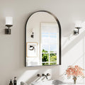 Arch Bathroom Mirror, 24"x36" Wall Mounted Vanity Mirror with Deep Frame, Tempered Glass Decor Mirror for Bathroom, Bedroom, Entryway and Living Room, Hanging or Leaning, Black
