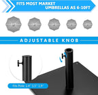 Tangkula 36LBS Square Umbrella Base, Heavy Duty Patio Umbrella Base Stand with 3 Adapters, 20”x20” Weighted Outdoor Umbrella Stand with Adjustable Foot, Suitable for Backyard, Deck, Poolside