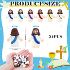 54 Pack Little Jesus Figurines in Bulk, Pocket Jesus Loves You, Jesus Small Figures, Little Tiny Jesus Figures for Church Christmas Party Favors Baptism Gifts Religious Gifts for Easter Egg Stuffers