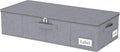 Yawinhe Under Bed Storage Containers with Handles, Sturdy Zipper und Label Holders, Foldable Blanket Storage Bags, for Comforter, Clothing, 23.6''Lx11.8''Wx6''H, 1-Pack, Grey SNH002GS-1