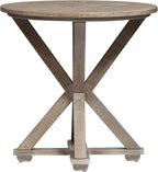Liberty Furniture Industries Parkland Falls Round End Table, W24 x D24 x H24, Light Brown