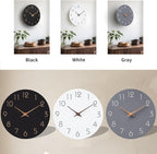 Mosewa Wall Clock 10 Inch Silent Non Ticking Battery Operated White Modern Office Simple Minimalist Decorative for Kitchen Home Bathroom Living Room