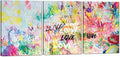 Novatique Colorful Flower Graffiti Canvas Wall Art Rose Wall Decor Beautiful Graffiti Street Painting Canvas Print for Living Room Home Decor, 20" x 28" x 3Pcs
