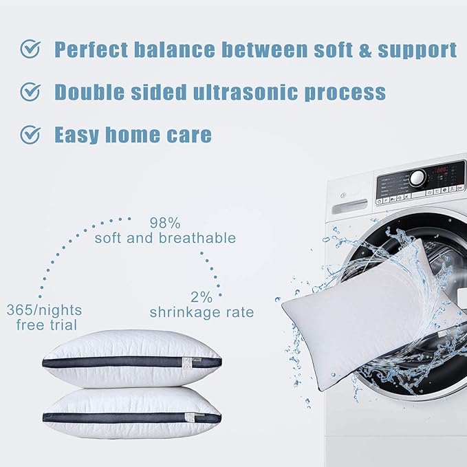 Meoflaw Pillows for Sleeping(2-Pack), Luxury Hotel Pillows Standard Size Set of 2,Bed Pillows for Side and Back Sleeper (Standard)