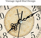 Vintage Analog Alarm Clock, 4.3" Silent Non-Ticking Quartz Desk Clock, Battery Operated Table Clock for Bedroom, Living Room, Office, or Gift