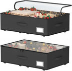 Underbed Storage Bins with Wheels, No Assembly Required - 7.5 inch height Black Large Capacity Rolling Underbed Containers for Shoes, Dorm under bed storage drawers
