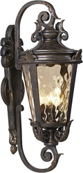 John Timberland Casa Marseille Rustic Industrial Outdoor Wall Light Fixture Warm Bronze Scroll 27 1/2" Hammered Glass for Exterior House Porch Patio Outside Deck Garage Yard Front Door Garden Home