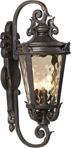 John Timberland Casa Marseille Rustic Industrial Outdoor Wall Light Fixture Warm Bronze Scroll 27 1/2" Hammered Glass for Exterior House Porch Patio Outside Deck Garage Yard Front Door Garden Home