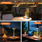 Cordless Table Lamp Rechargeable, 6000mAh Battery Operated Portable Table Light,Dimming LED Table Lamp for Restaurant/Patio/Outdoor (Bronze)