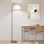 SUNMORY Floor Lamps for Living Room, 12W Bulb Included, Tall Lamp for Bedroom with Adjustable Head, Modern Standing Lamp, 0-100% Dimmable Arc Floor Lamp for Dining Room Office Nursery, Galaxy Gray