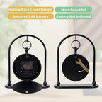 Vintage Metal Table Clock, Farmhouse Table Clock, Small Black Silent Non-Ticking Battery Operated Desk and Shelf Clocks for Home Kitchen Living Room Bedroom Decor