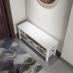 AQIMUELE Wood Shoe Rack Bench for Entryway, 2 Tier Shoe Rack for Front Door Entrance, Shoe Bench with Shoe Storage for Entryway, Bedroom, 39.4"