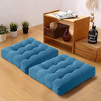 Floor Pillows Set Square Chair Cushion Pad Tufted Seat Cushions for Living Room Balconies Office Sky Blue 18x18in