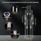 8 Arms Acrylic Candelabra Centerpieces for Wedding Table Decorations,38.5'' Tall Clear Candlesticks Holder with Acrylic Shade for Valentine's Day Dinner Party Fireplace Gift,with LED Candles