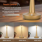 Cordless Table Lamp Rechargeable, 6000mAh Battery Operated Portable Table Light,Dimming LED Table Lamp for Restaurant/Patio/Outdoor (Bronze)
