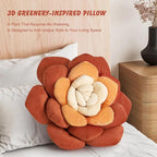 Flower Throw Pillow - 17.8" Plant Shaped Cushion, Soft Plush Decorative Pillow for Bedroom & Living Room, Unique Purple Design, Home Decor Accen