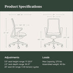 Branch Verve Chair - High Performance Executive Office Chair with Contoured Back and Adjustable Lumbar Support - High Density Foam Cushion and 3D Knit Back - Fits 5' to 6', Up to 275 lbs, Mint