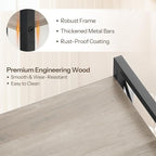 HOOBRO Bookshelf, 5-Tier Industrial Bookcase, Book Shelf Storage Organizer, Tall Bookshelf with Metal Frame for Living Room, Bedroom, Home Office, Kitchen, Greige and Black BG73SJ01
