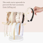 Dahey Headband Holder Organizer Metal 2-Tier Hair Hoop Display Stand Headband Organizer Storage Hair Ropes Accessories Bracelets Bangles Bedroom College Dorm Decor for Girls Women, Gold
