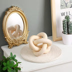 3 Link Wood Knot Decor Rustic Home Décor Accents Hand Carved Coffee Table Decoration, Boho Chain Link Decoration, Modern Shelf, Rustic Objects for Home Living Room Bedroom(Natural)