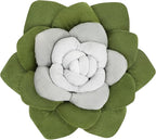 Flower Throw Pillow - 13.8" Plant Shaped Cushion, Soft Plush Decorative Pillow for Bedroom & Living Room, Unique Green Design, Home Decor Accen