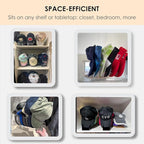 OAPRIRE Hat Stand for Baseball Caps Display and Organizer, No Install Acrylic Hat Organizer 2 Pack Holds 14 Baseball Caps for Closet, Bedroom, Dresser (White)