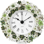 Mini Tabletop Clock, Decorative Vintage Floral Metal Table Clock with Battery Operated for Bedside, Table, Living Room, Home and Office