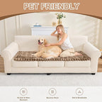 Couch Cover for Dogs, Non Slip Fuzzy Pet Couch Covers for Sofa,Couch Covers for Sofa Pet Friendly,Thick Soft Sofa Slipcovers Cushion Protector(Leather Color, 28" x 71"/70 x 180cm)