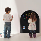 32 x 24 Arch Magnetic Wall Decal for Kids, Upgraded Self-Adhesive UnPeel Magnetic Chalkboard for Wall, Magnet Wall Drawing Learning for Playroom, School, Home(Black)