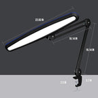 Neatfi XL 2,200 Lumens LED Task Lamp, 20W, 182 SMD LEDs, 23-Inch Ultra-Wide, 4 Brightness Levels, 3 Light Modes, Dimmable, Eye-Caring, Glare-Free (CCT with Clamp, Black)