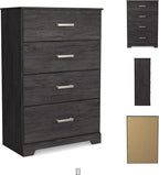 Signature Design by Ashley Belachime Casual 4 Drawer Chest with Easy Glide and Safety Stop, Gray