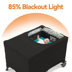Pamo Babe Blackout Cover for Pack and Play - Baby Playard Cover, Breathable Netting for Indoor or Outdoor Tent