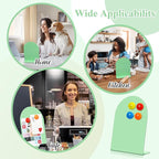 Shimeyao 2 Pcs Magnetic Bulletin Board for Tabletops with 8 Magnets Memo Display Easel Stand for Home Office School Kitchen Table Supplies (Green, 10 X7 Inch, Arched)