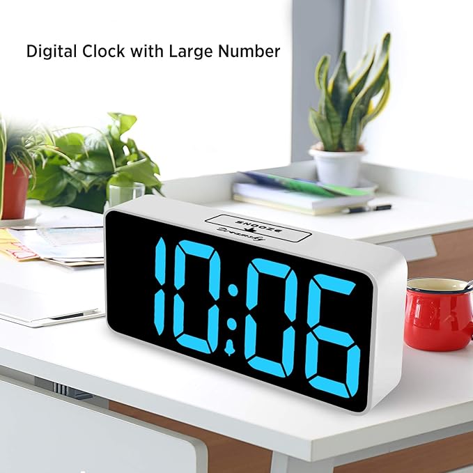 DreamSky Large Digital Alarm Clock Big Numbers for Seniors & Visually Impaired, 9 Inches Electric Clocks for Bedroom, Jumbo Display Fully Dimmable Brightness, USB Ports, Adjustable Alarm Volume